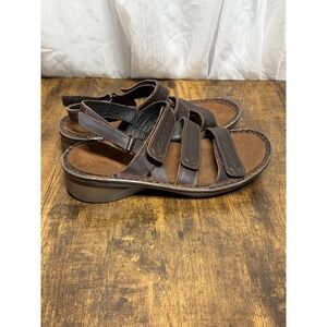 Naot Leather Sandals Women's US 7 EU 38 Brown Comfort Triple Strap Backstrap